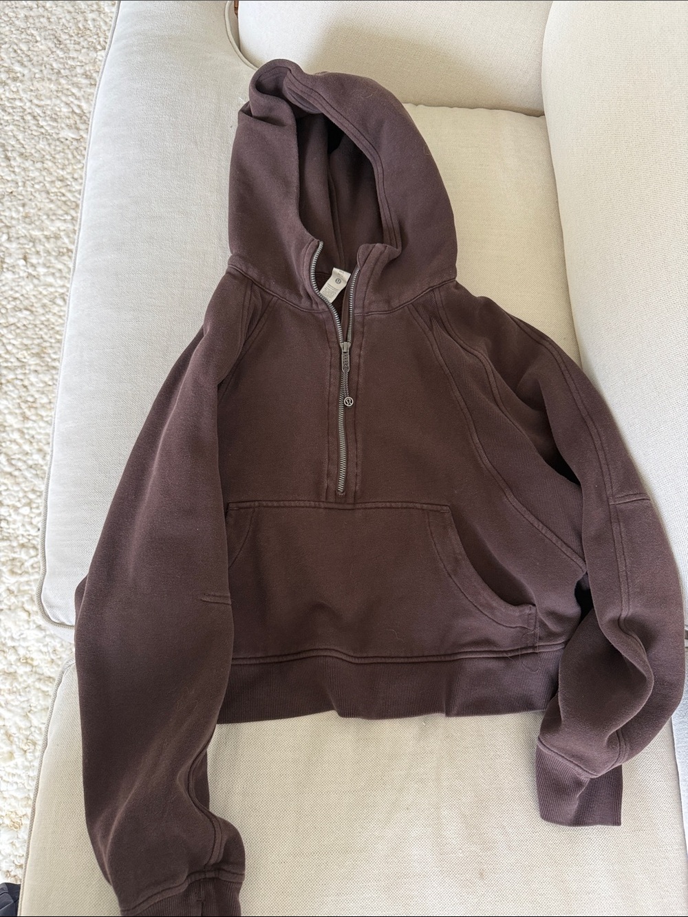 Lululemon Scuba Oversized Half-Zip Hoodie Brown
